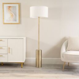 ValueLights Lexy Single Stem Dimmable Freestanding Floor Lamp Base in Gold - thumbnail 3