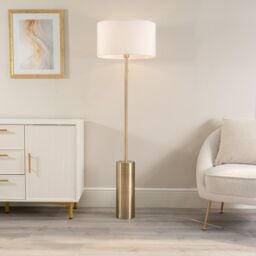 ValueLights Lexy Single Stem Dimmable Freestanding Floor Lamp Base in Gold - thumbnail 2