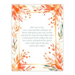 "Artery8 Wall Art Print Love Your Enemies Orange Sermon on the Mount Jesus Bible Poster - Size: W24"" x H32""" - thumbnail 1