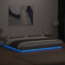 Berkfield Home Bed Frame with LED Lights without Mattress Grey Sonoma 200x200cm - Size: 200x200 cm - thumbnail 4