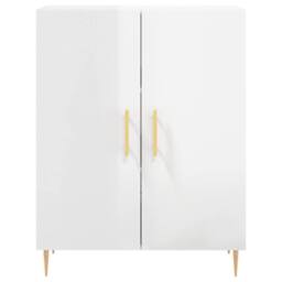 Berkfield Home Sideboard High Gloss White 69.5x34x90 cm Engineered Wood - thumbnail 5