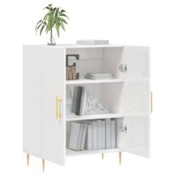Berkfield Home Sideboard High Gloss White 69.5x34x90 cm Engineered Wood - thumbnail 4
