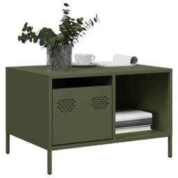 Berkfield Home Coffee Table Olive Green 68.5x50x43.5 cm Cold-rolled Steel - thumbnail 2