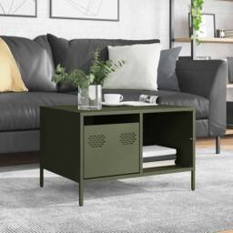 Berkfield Home Coffee Table Olive Green 68.5x50x43.5 cm Cold-rolled Steel - thumbnail 3