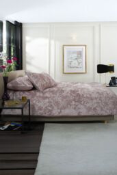 The Lyndon Company Crushed Velvet Chatsworth Printed Duvet Cover Set - Deyongs 1846 in Pink - Size: King - thumbnail 4