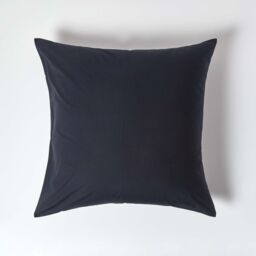 Homescapes Continental Egyptian Cotton Pillowcase 200 TC, 80 x 80 cm in Black