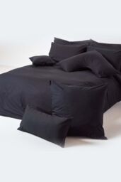 Homescapes Continental Egyptian Cotton Pillowcase 200 TC, 80 x 80 cm in Black - thumbnail 4