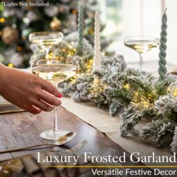 Christow Christmas Garland Flocked Snowy Artificial Pine Decoration 180cm (S) or 270cm (L) in Green - Size: Small - thumbnail 3