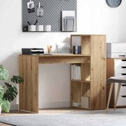 Berkfield Home Modern Writing Desk Artisan Oak Particle board Medium Writing Desk in Brown - thumbnail 2