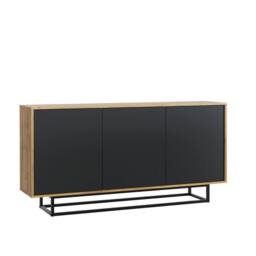 Mex Furniture LTD Sideboard Halo Loft 160cm - Dark Oak & Black in Dark Brown - thumbnail 9