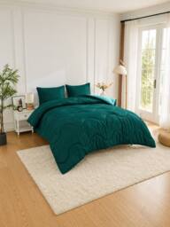 Dyzi 10.5 Tog Supersoft Microfibre Duvet - Coverless or Covered Set in Green - Size: Single - thumbnail 2