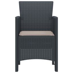 Berkfield Home Garden Chair Set of 4 Anthracite, Taupe Polypropylene Resin - thumbnail 6
