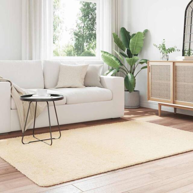 Berkfield Home Shaggy Rug High Pile NAVARRA Cream 130x200 cm Polyester - Size: Medium - image 1