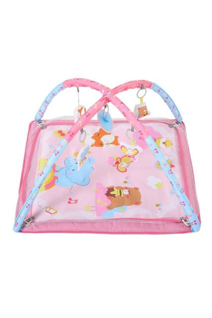 Living and Home Baby Activity Play Mat with Hanging Toys in Pink - image 1