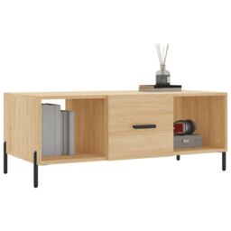 Berkfield Home Coffee Table Sonoma Oak 102x50x40 cm Engineered Wood in Brown - Size: 102 x 50 x 40 cm - thumbnail 3
