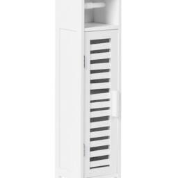 Wyld and Coco Toilet Paper Cabinet White Bamboo W18 x D17 x H72cm - thumbnail 2