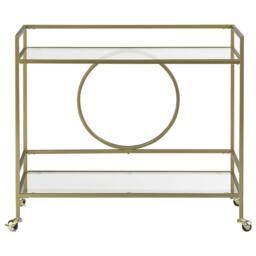 Wyld and Coco Gold Kitchen Trolley with Tempered Glass Shelves 75 x 45 cm - thumbnail 4