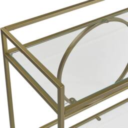 Wyld and Coco Gold Kitchen Trolley with Tempered Glass Shelves 75 x 45 cm - thumbnail 5