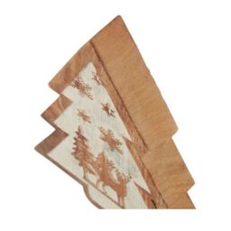 Hill Interiors Wooden Deer Snow Scene Tree Dration in Dark Brown - thumbnail 2