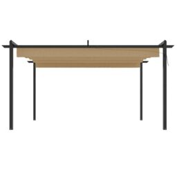 Berkfield Home Garden Gazebo with Retractable Roof 4x3 m Taupe in Beige - thumbnail 4