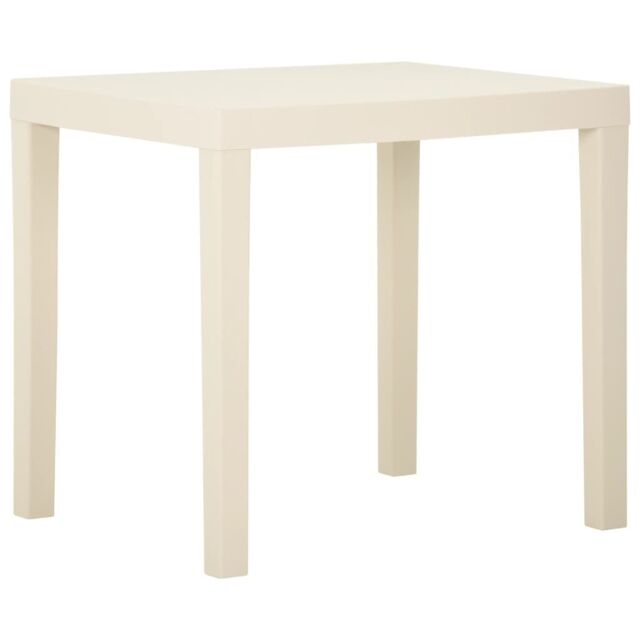 Berkfield Home Garden Table White 79x65x72 cm Plastic - Size: 79 x 65 x 72 cm - image 1