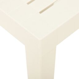 Berkfield Home Garden Table White 79x65x72 cm Plastic - Size: 79 x 65 x 72 cm - thumbnail 4