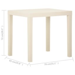 Berkfield Home Garden Table White 79x65x72 cm Plastic - Size: 79 x 65 x 72 cm - thumbnail 5
