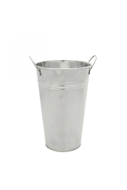 KDMD Galvanised Vase 25cm 2 Pack Silver - image 1