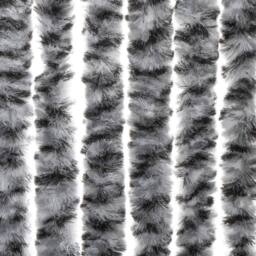Berkfield Home Fly Curtain Grey & Black & White 100x200 cm Chenille - thumbnail 6