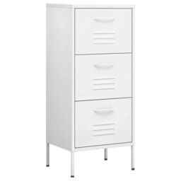 Berkfield Home Storage Cabinet White 42.5x35x101.5 cm Steel - thumbnail 2