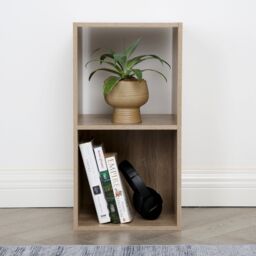 Home Garden Direct Jane - 2x1 Bookcase - Cube storage boxes (Oak) in Light Oak - Size: 1 Pack - thumbnail 1