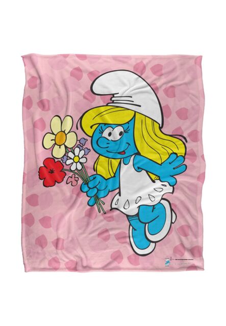 The Smurfs Smurfette Silky Touch Super Soft Throw Blanket 152 X 127 cm in White - image 1
