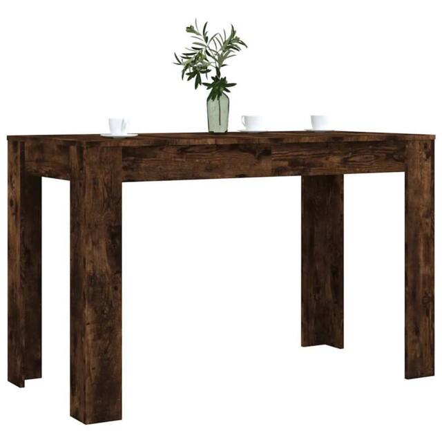 Berkfield Home Elegant Dining Table Smoked Oak 120x60x76 cm Engineered Wood in Brown - Size: 120 x 60 x 76 cm - image 1