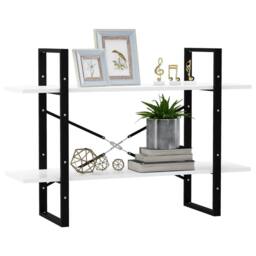 Berkfield Home Decorative 2-Tier Book Cabinet White 100x30x70 cm Engineered Wood - Size: 100 x 30 x 70 cm - thumbnail 4