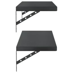 Berkfield Home Wall Shelves 2 pcs 100x30 cm Black Stainless Steel - thumbnail 6
