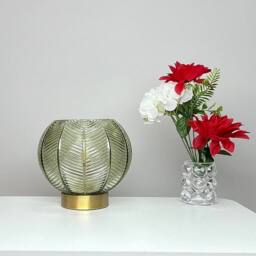 K LIVING Leaves Green Glass Table Lamp