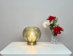 K LIVING Leaves Green Glass Table Lamp - thumbnail 2