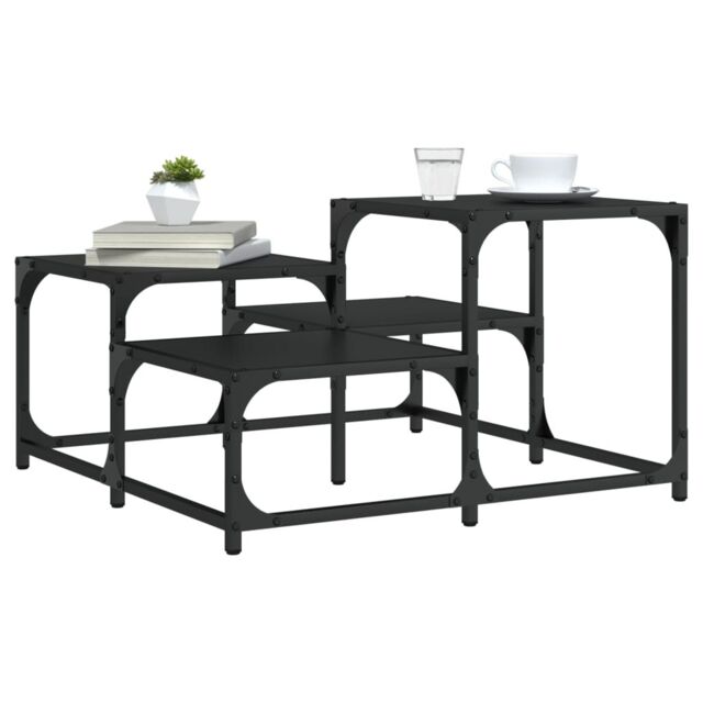 Berkfield Home Coffee Table Black 68x68x40 cm Engineered Wood - Size: 68 x 68 x 40 cm - image 1
