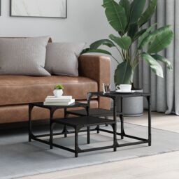 Berkfield Home Coffee Table Black 68x68x40 cm Engineered Wood - Size: 68 x 68 x 40 cm - thumbnail 3