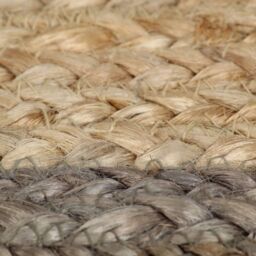 Berkfield Home Handmade Rug Jute with Grey Border 120 cm - Size: 100 cm diameter - thumbnail 5