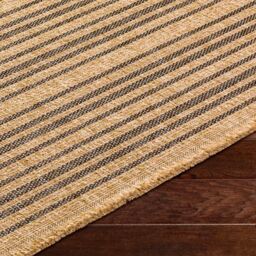 Livabliss Mirage-Cottage Tan Black Fringe Jute-Look In- & Outdoor Rug in Brown - Size: 160 cm x 215 cm - thumbnail 3