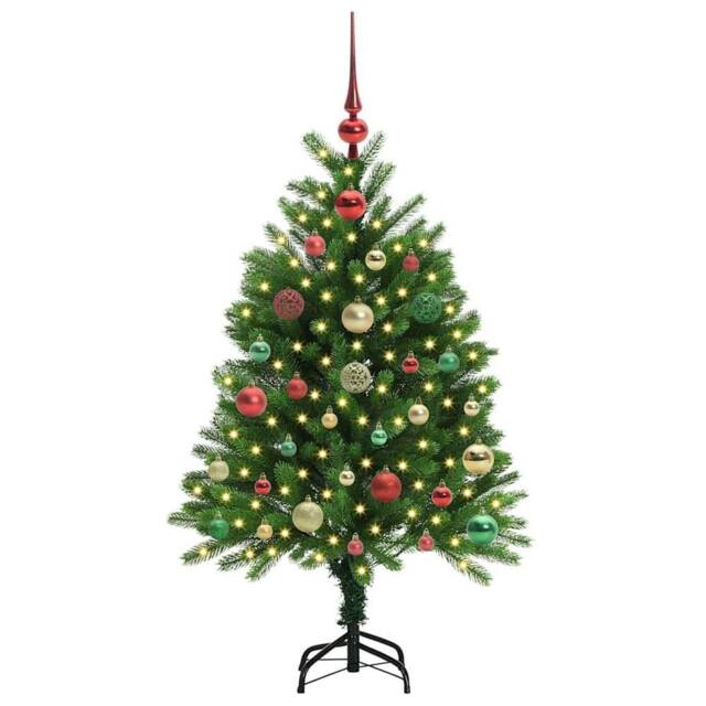 Berkfield Home Realistic Christmas Tree with 150 LEDs with Stand Green 120 cm PE - image 1