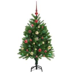 Berkfield Home Realistic Christmas Tree with 150 LEDs with Stand Green 120 cm PE - thumbnail 6