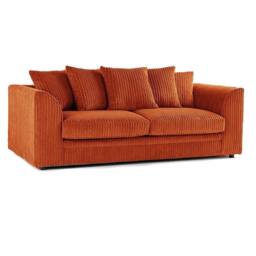 Furniture 786 Hannah Jumbo Cord 3 Seater Sofa in Orange - thumbnail 2