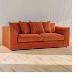 Furniture 786 Hannah Jumbo Cord 3 Seater Sofa in Orange