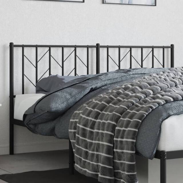 Berkfield Home Metal Headboard Black 160 cm - image 1