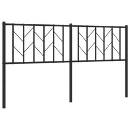Berkfield Home Metal Headboard Black 160 cm - thumbnail 2