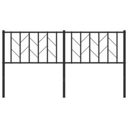 Berkfield Home Metal Headboard Black 160 cm - thumbnail 4