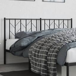 Berkfield Home Metal Headboard Black 160 cm - thumbnail 1