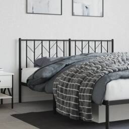 Berkfield Home Metal Headboard Black 160 cm - thumbnail 3